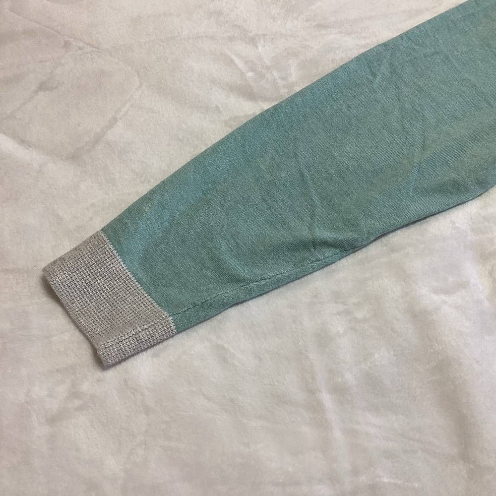 NWOT Evolution by Cyrus Gray Green Colorblock Waffle Knit Hoodie 2X Baseball - Picture 6 of 7